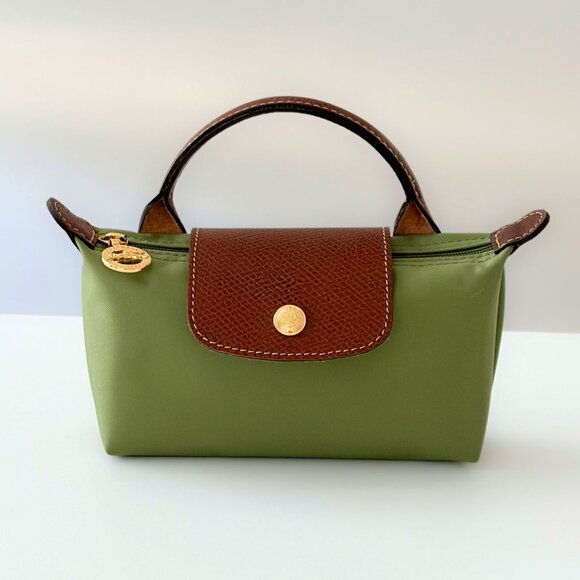 💚 Authentic Longchamp Le Pliage Cosmetic Pouch – Green (Free Strap!) 💚 - Picture 1 of 10